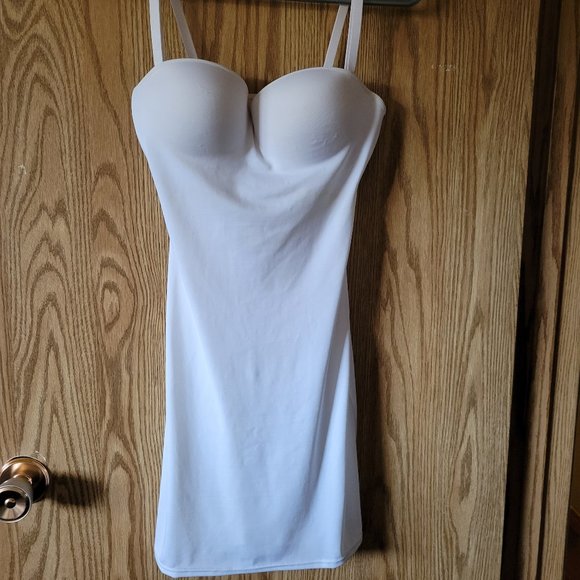 Calvin Klein White Light Summer Dress Heavenly Sleepwear White Bra Under Slip - Picture 2 of 2